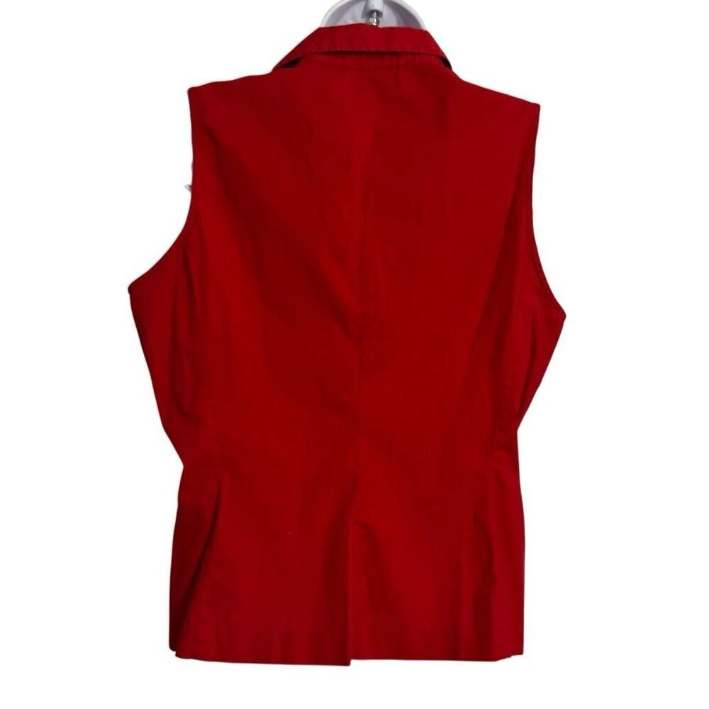 Vintage Y2K Newport News Red Faux Wrap Sleeveless Top 14 - Picture 4 of 6